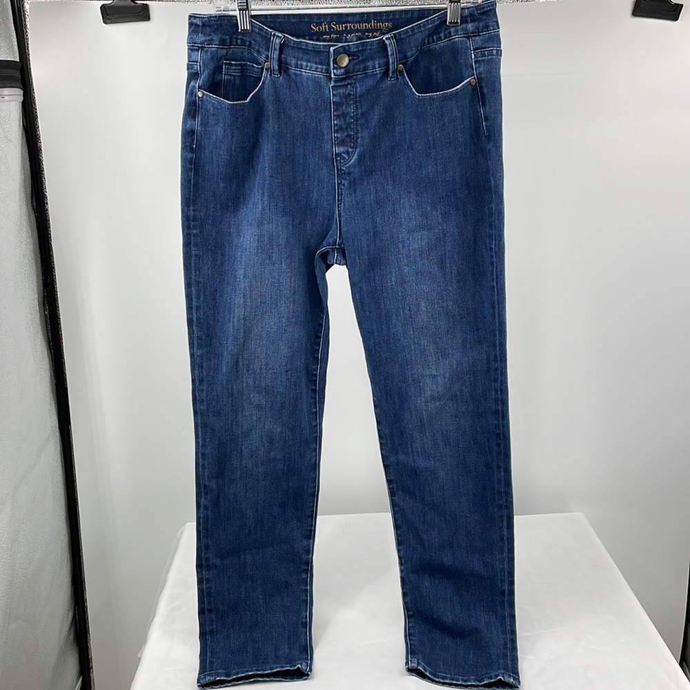 Soft Surroundings Straight Leg Pull On Denim jeggings leggings Size Medium